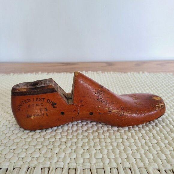 Vintage Child's 1954 Wooden Shoe Form 11.5B Junior Shoemaker Mold USMC Primitive - Picture 2 of 15